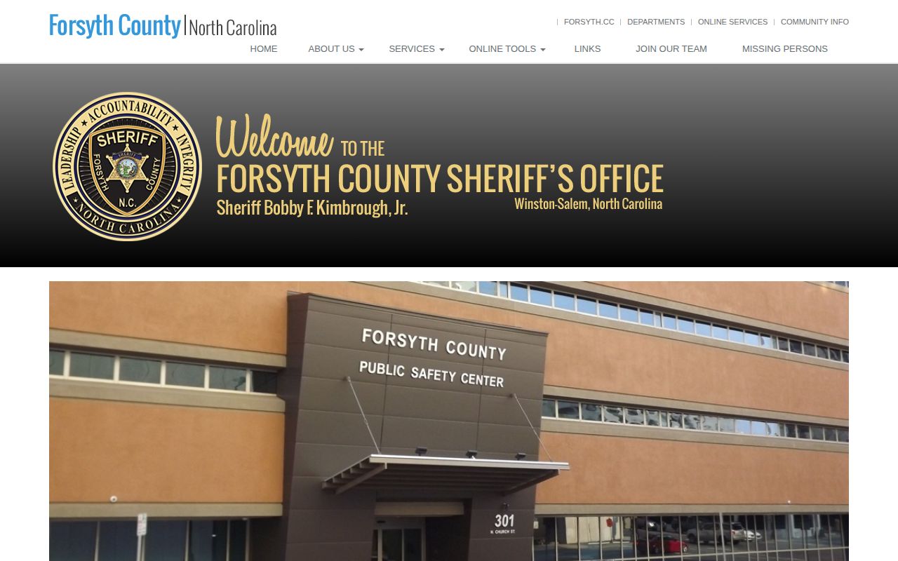 Forsyth County Sheriff's Office official home page and service links